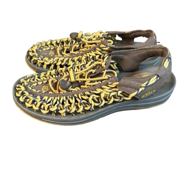 Keen Uneek Hiking Sandals Shoes Womens (Waterproof) US 7 Yellow and Gray - Picture 7 of 8